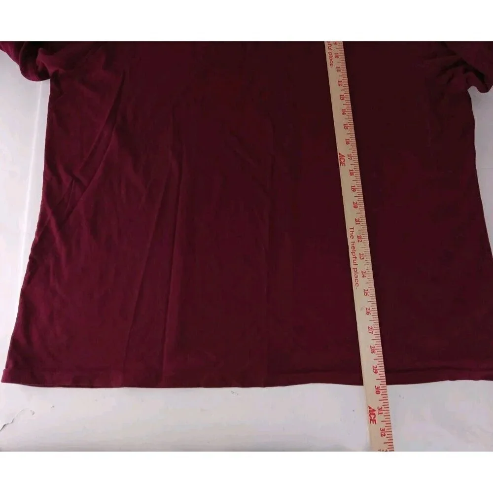 Polo Ralph Lauren Men's XXL Burgundy Basic T-shirt Green Pony Logo Long Sleeve